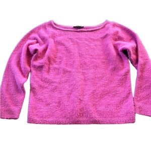 Boston Proper Womens Pink Soft Plush Square Neck Sweater Size Large